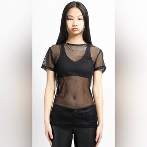 Forever 21 Black Fishnet Short Sleeve